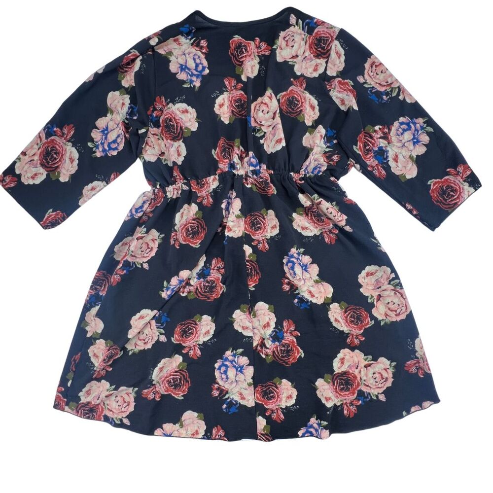 Rue + Cardigan 2X Black Floral Topper Tie Waist Kimono Romantic Flowy Duster - Picture 2 of 10